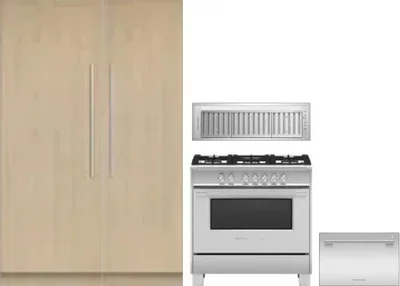 5 Piece Package Includes Refrigerator, Freezer, Range, Hood And Dishwasher